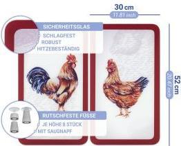 Image du produit Wenko Plaque de recouvrement en verre Universal Mod. Farm, set de 2 pièces pour tous les types de
