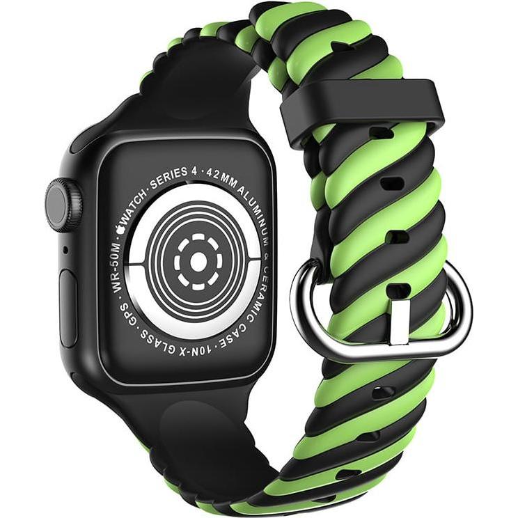 Strap-it Silikonarmband (Silikon, Apple Watch), Uhrenarmband, Schwarz, Gelb