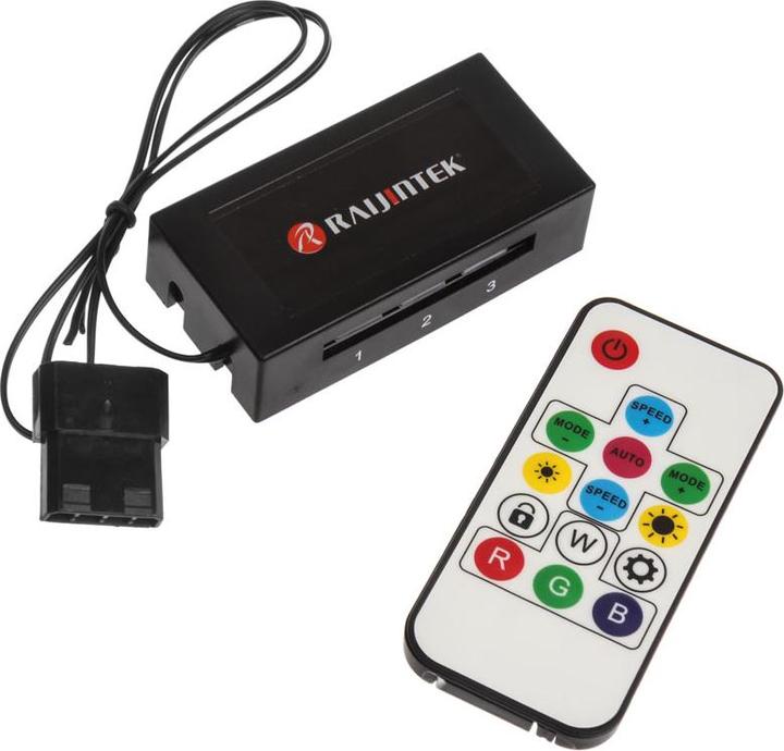 Produktbild Raijintek IRIS 14 Rainbow RGB LED-Lüfter, 2er Set inkl. Controller (140 mm, 2 x)