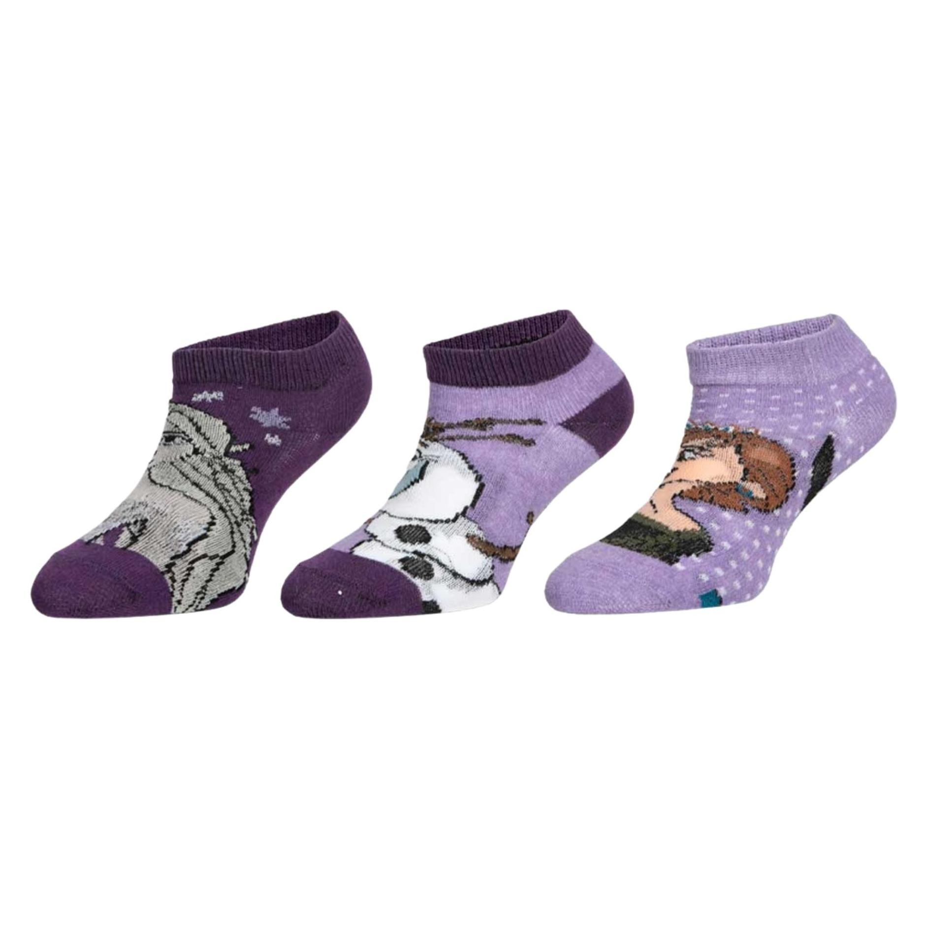 Disney, Mädchen, Socken, Frozen - Sneakersocken (3er-Pack), Violett, (3er Pack, 27 - 30)