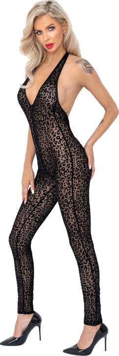 Actual product image Noir Handmade Halterneck Catsuit Leopard Pattern (L)