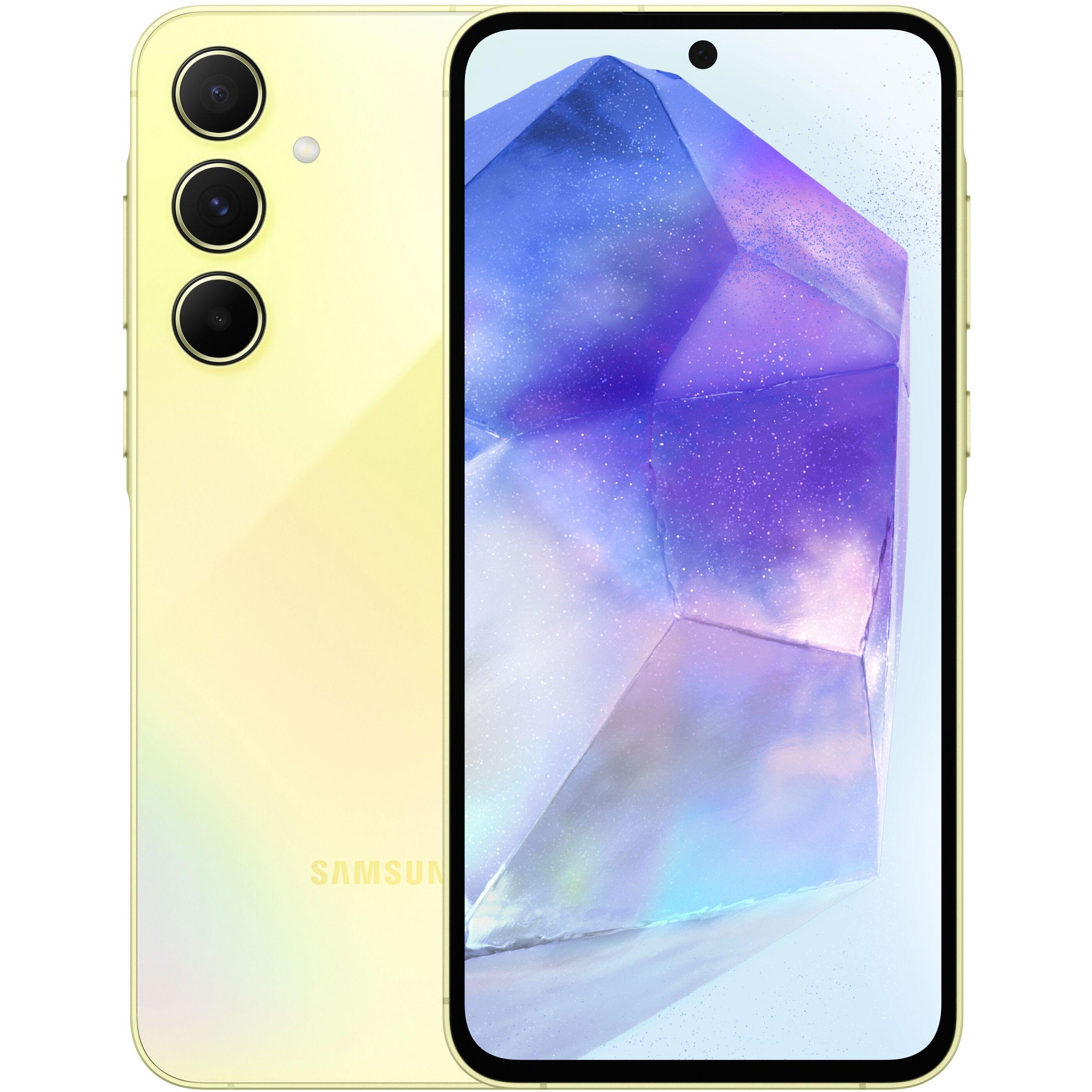 Samsung Galaxy A55 (256 GB, Awesome Lemon, 6.60", SIM + eSIM, 50 Mpx, 5G), Smartphone, Gelb