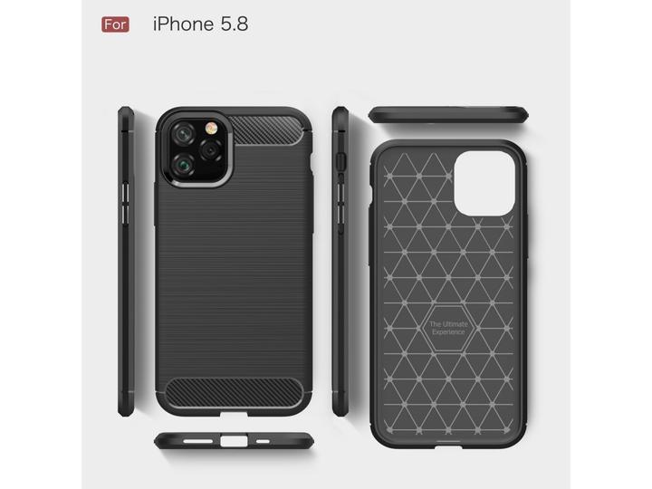 Actual product image Screenguard Apple iPhone 11 Pro Case Carbon Brushed Soft TPU (Apple iPhone 11 Pro)