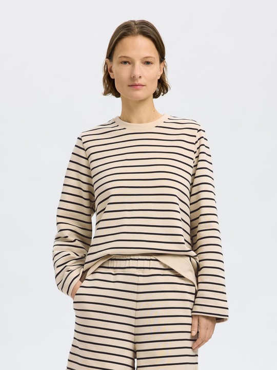 Actual product image Selected Femme Gestreiftes Baumwoll Sweatshirt (XL)