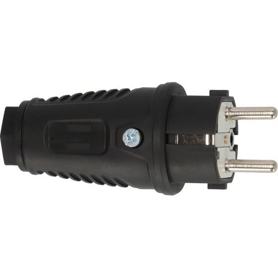 Brennenstuhl, Netzstecker + Netzkupplung, 1082040020 Elektrischer Netzstecker Type E/F Schwarz