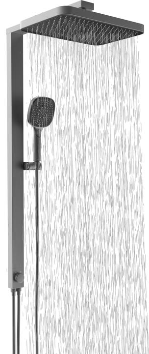 Produktbild Schütte Regendusche Bad LA PALMA Überkopfbrause-Set Graphit matt Duschsystem Regenbrause 60687