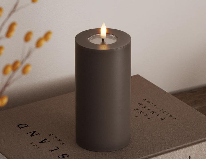 Image du produit Deluxe Homeart Bougie ronde LED - Moka 7,5 x 15 cm (1 x)