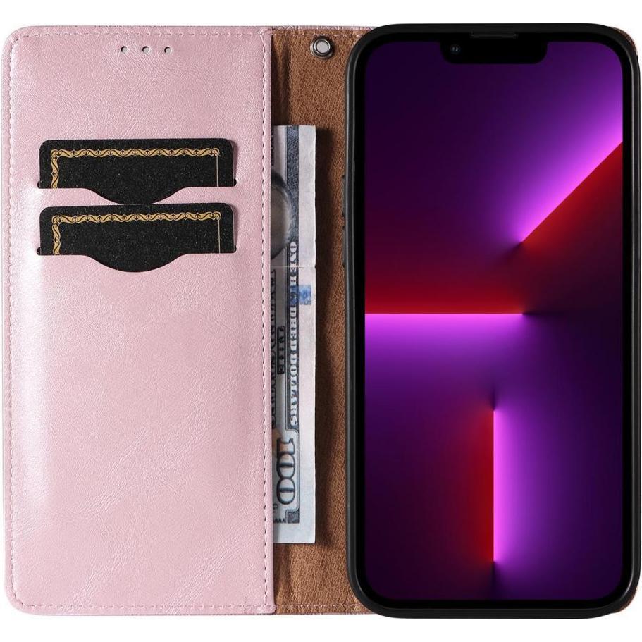 Thumbnail - Hurtel Magnet Strap Case Case for iPhone 14 Plus Flip Wallet Mini Lanyard Stand Pink (Apple iPhone 14 Plus), Smartphone ...