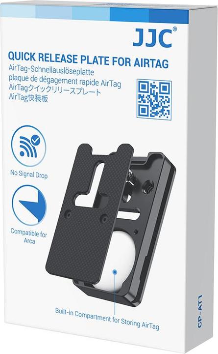 Produktbild JJC CP AT1 Arca Swiss Quick Release Plate with AirTag slot (Stativ Schnellwechselplatte)