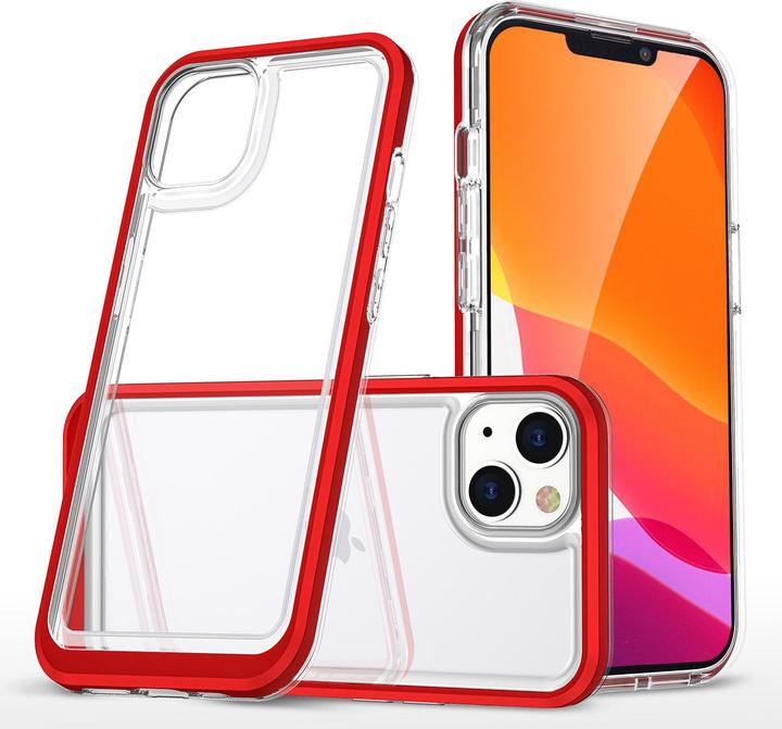 Produktbild Hurtel Clear 3in1 case for iPhone 14 Plus silicone cover with frame red (Apple iPhone 14 Plus)