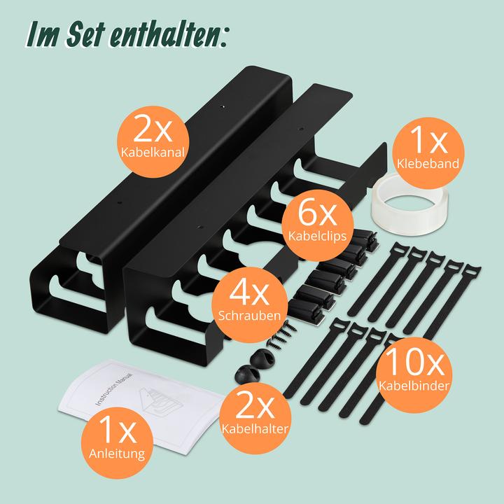 Actual product image Relaxdays Kabelkanal für Schreibtisch 2er Set (Duct, 1 cm)