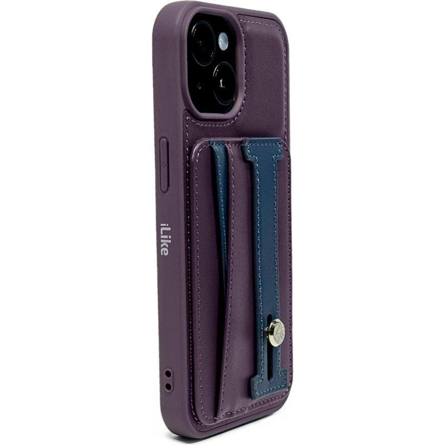 iLike iPhone 14 COVER STAND IN TASCA IN PELLE (Apple iPhone 15 Pro Max), Cover smartphone, Viola