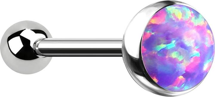Image du produit Star Piercing Micro Threadless Barbell silber mit Kugel und Halbkugel Opal violett (sans laiton, Titane)