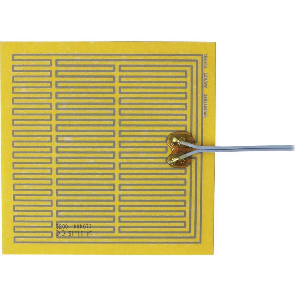 Thermo Polyester Heizfolie selbstklebend 12 V/DC, 12 V/AC 6 W Schutzart IPX4 (L x B) 160 mm x 1 (Heizfolie), Elektronikz...