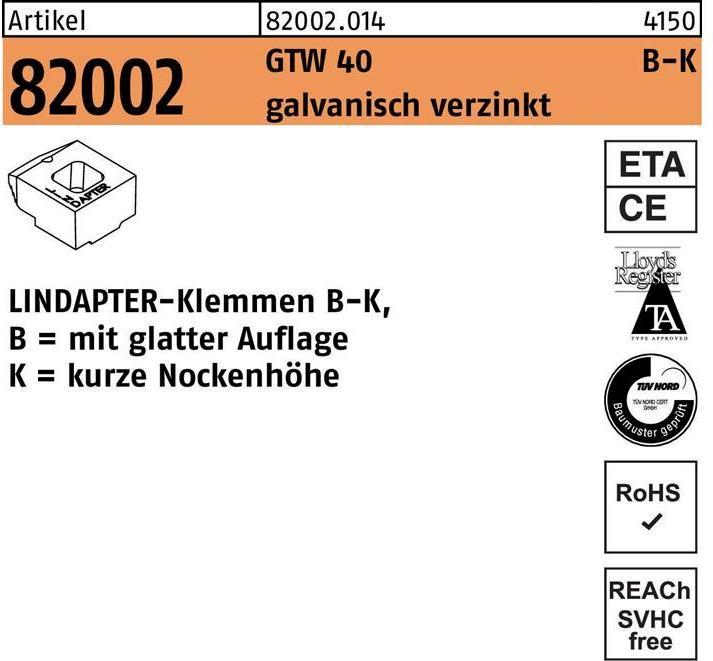 Immagine prodotto Lindapter Terminali R 82002 GTW 40 KM 10 / 4.0 zincati (40 m)