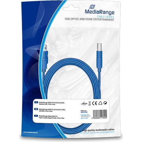 Thumbnail - MediaRange AM/BM, USB 3.0 (3 m, USB 3.2 Gen 1), USB Kabel