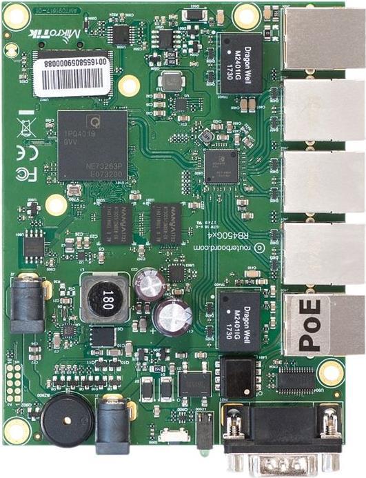 Productafbeelding MikroTik RouterBOARD 450Gx4 met vier kernen 716MHz