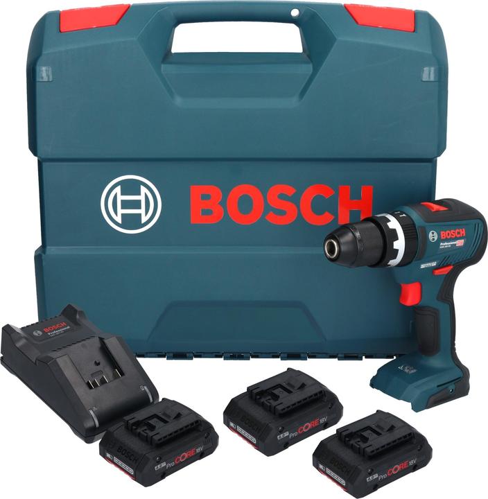 Produktbild Bosch Professional Prof. Set: Akku-Schlagbohrschrauber GSB 18V-55, 3 x ProCORE18V 4.0Ah, L-Case
