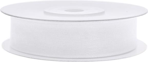 Produktbild Partydeco Chiffon Ribbon, white, 12mm/25m (1 pc. / 25 lm) (1 x)