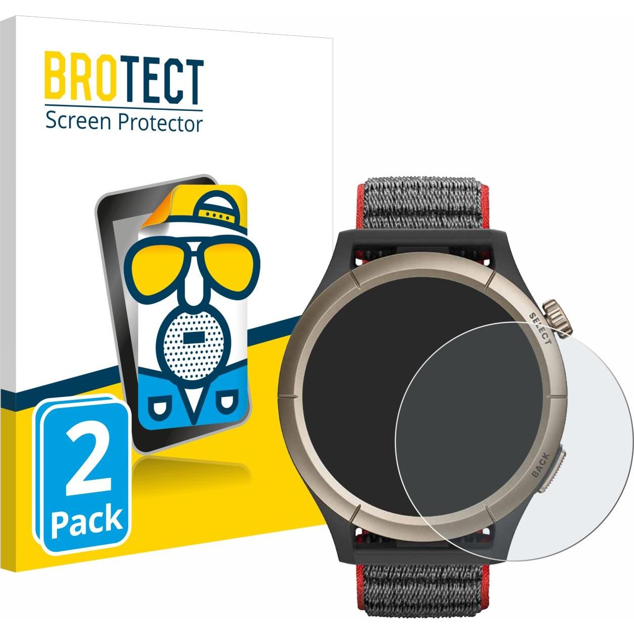 BROTECT Entspiegelungs-Schutzfolie Displayschutz Matt, Smartwatch Schutzfolie, Grau