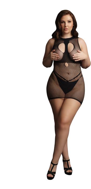 Image du produit Le Désir Duo Net Open Cup Mini Dress - OSX (Taille unique)