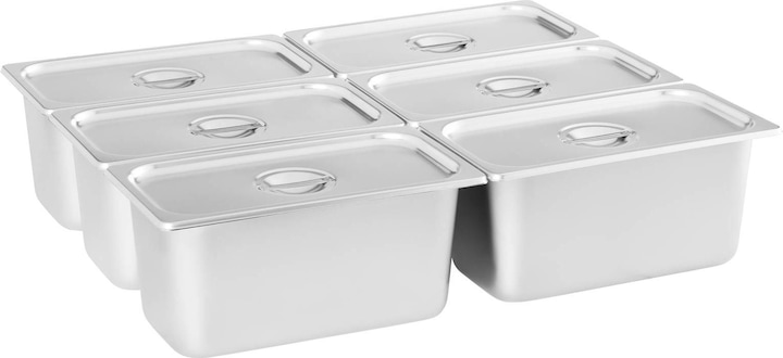 Immagine prodotto Royal Catering Bagnomaria - 2000 W - 6 x Contenitori GN 1/3 - Con rubinetto di scarico