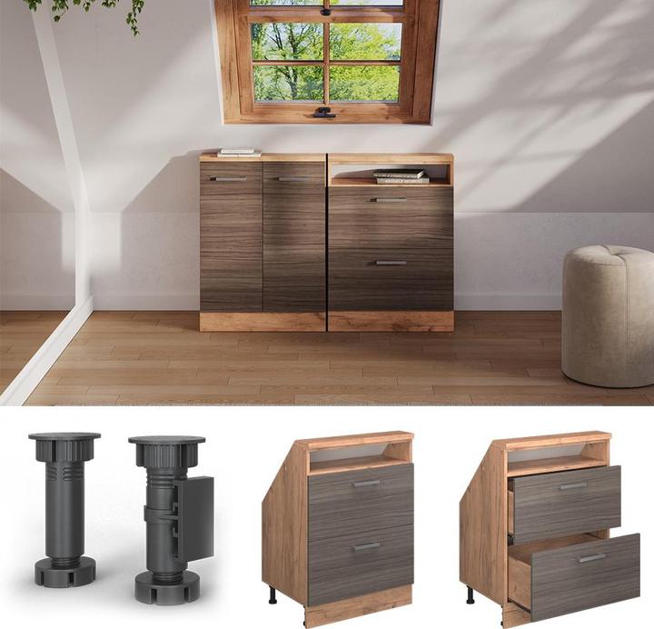 Produktbild Vicco Küchenschrank für Dachschrägen R-Line (60 x 46 x 81.60 cm)