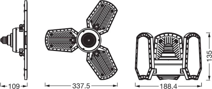 Actual product image Osram LED Pendelleuchte Highbay Blade E27 60W 840 E27 Black 4099854429316 (E27, 6500 lm)