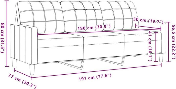 Produktbild vidaXL 3-Sitzer-Sofa (3-Sitzer)