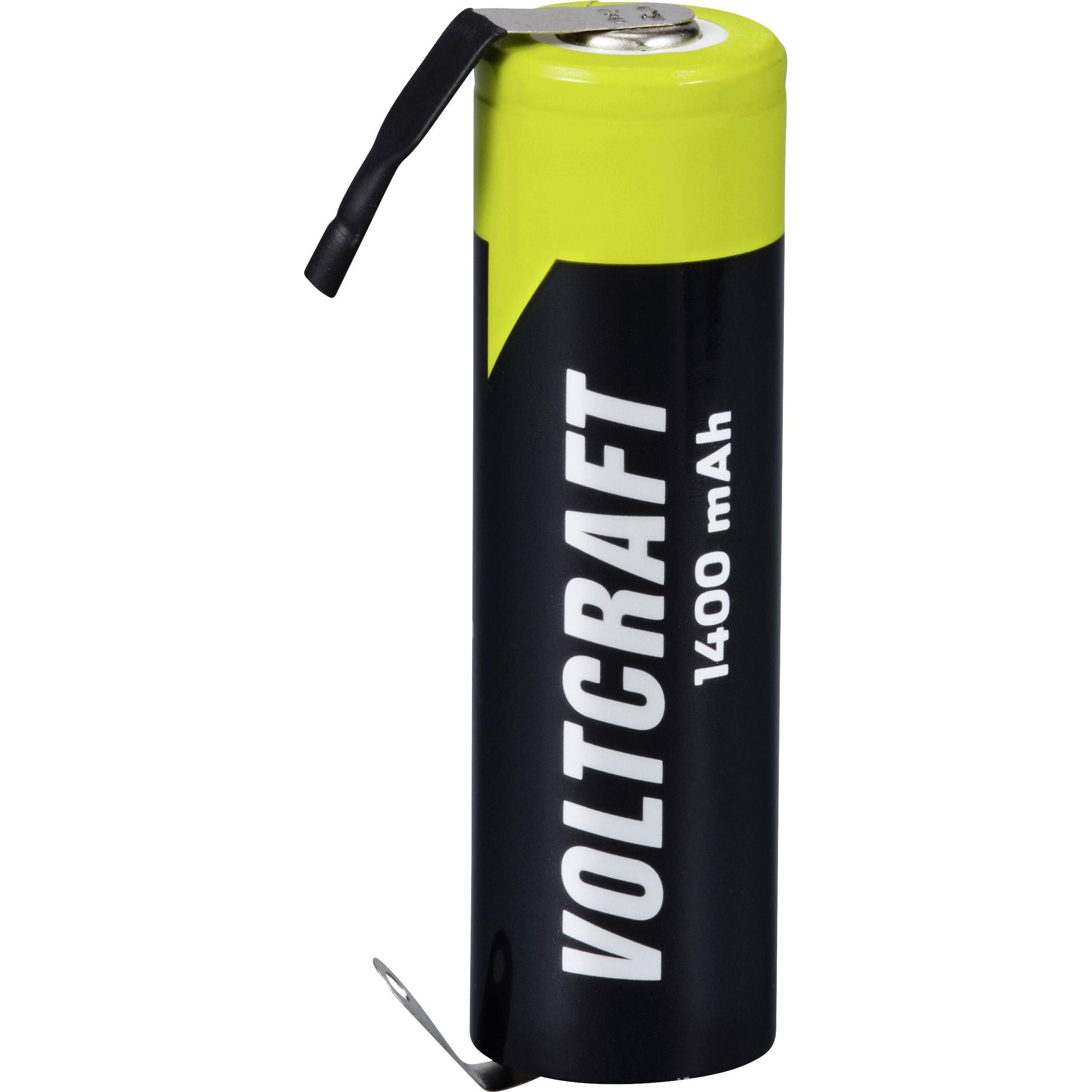 Voltcraft Una batteria ricaricabile speciale ULF Mignon (AA) a forma di U con etichetta a saldare, NiMH ad (AA / LR6 / LR06 / Mignon / R6 / R14505, 14