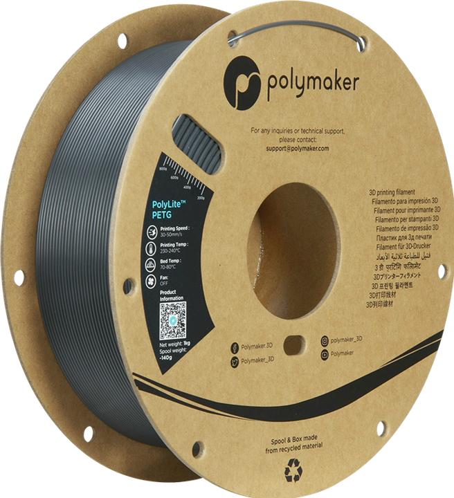Actual product image Polymaker PolyLite PETG (PETG, 1.75 mm, 1000 g, Grey)