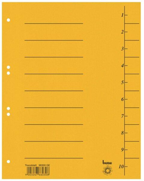 Bene Dividers 1-10 yellow, 50 pcs.