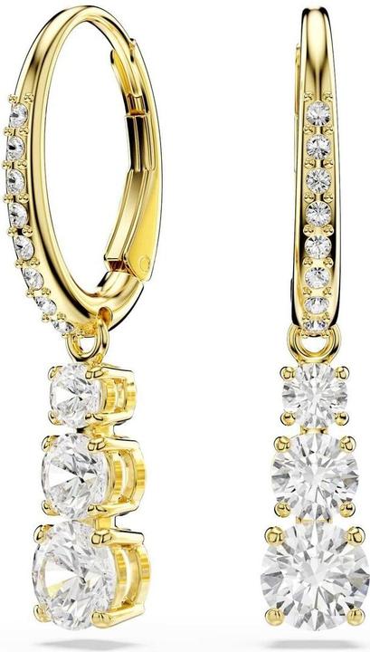 Produktbild Swarovski Stilla Attract Kreolen Rundschliff Weiss Goldlegierungsschicht (Swarovski Metall)