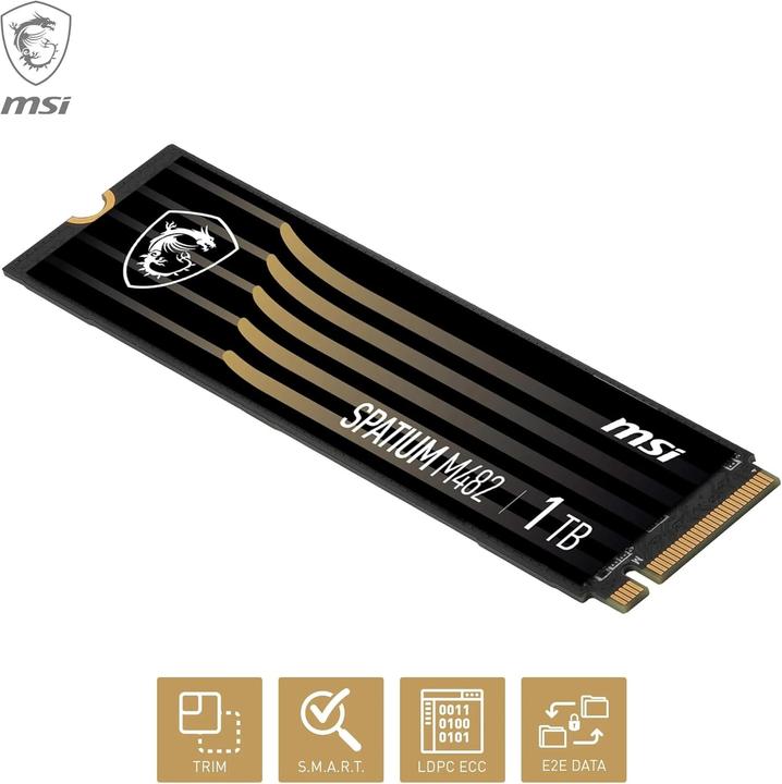 Image du produit MSI SSD 1TB M.2 Gen4 Spatium M482 PCIe 4.0 (1000 Go, M.2 2280)