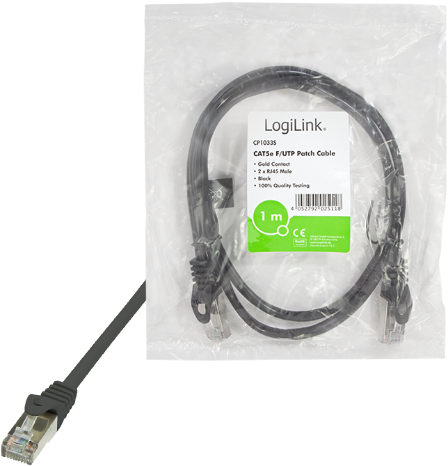 Produktbild LogiLink Netzwerkkabel (F/UTP, CAT5e, 1 m)