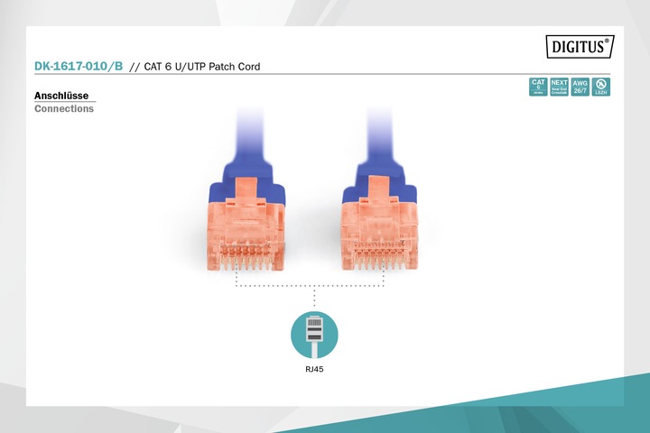 Produktbild Digitus Netzwerkkabel (U/UTP, CAT6, 1 m)