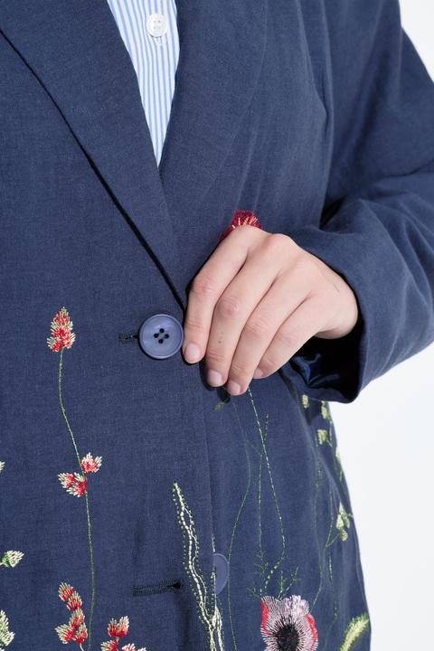 Actual product image Ulla Popken Botanical Embroidered Blazer (60)
