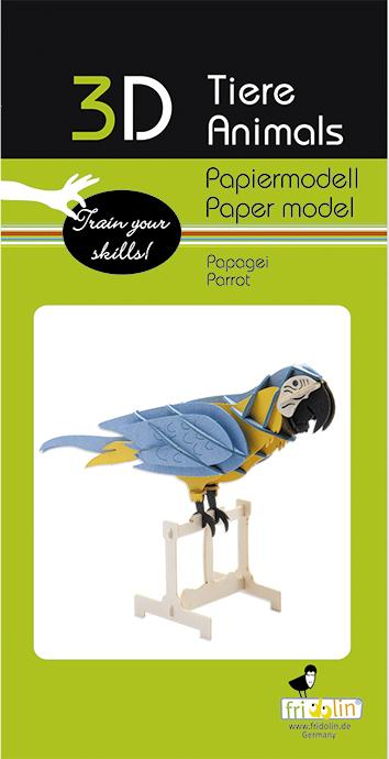 Fridolin Modèle en papier 3-D Perroquet