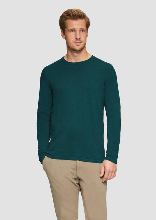 Image du produit S.Oliver Strickpullover Strickpullover mit Flammgarnstruktur und Rollsaum-Details (S)