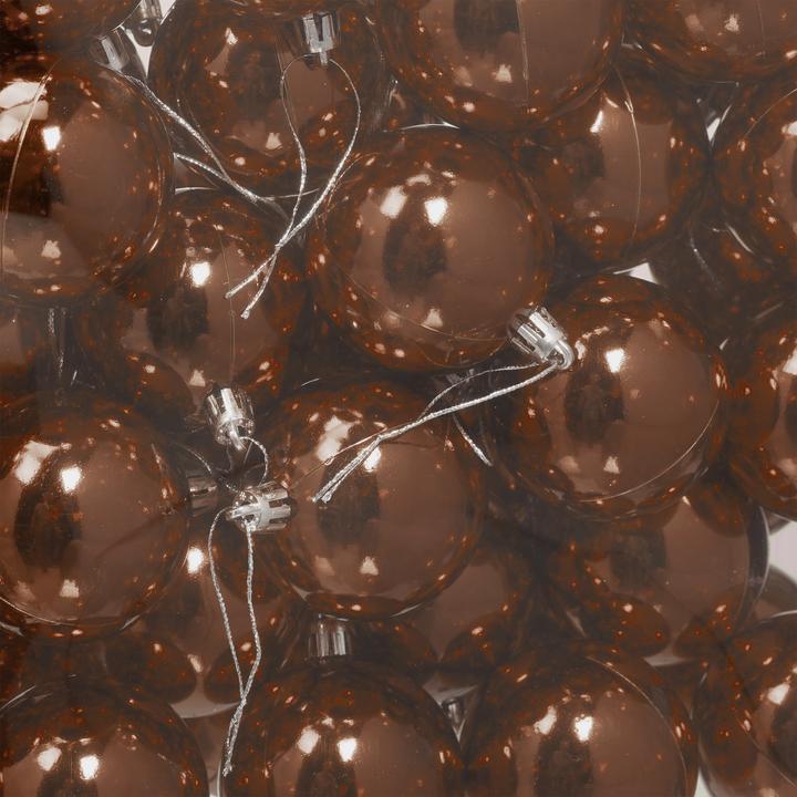 Actual product image Relaxdays - Weihnachtskugeln im 50er Set, Braun/ Silber, 7 x 6 cm (50-part)