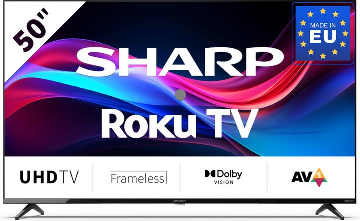 Produktbild Sharp 50GJ4225E 50" UHD Roku Smart TV schwarz (50", LED, 4K)