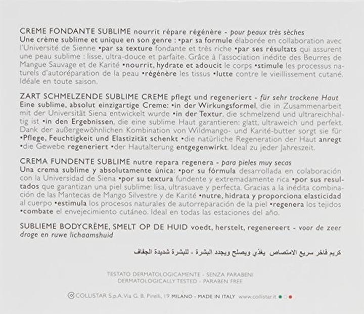 Actual product image Collistar Sublime Melting Cream (Body cream, 400 ml)