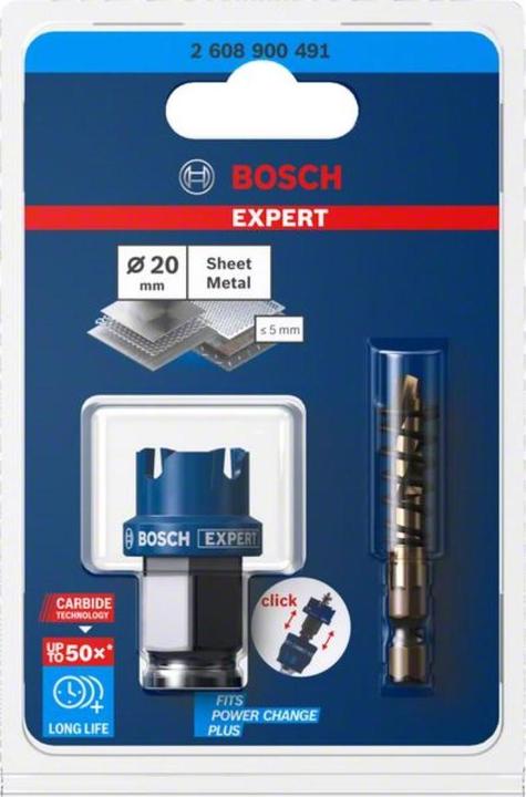 Actual product image Bosch Professional Zubehör Expert Sheet Metal Hole Saw, 20 x 40 mm (20 millimetres)