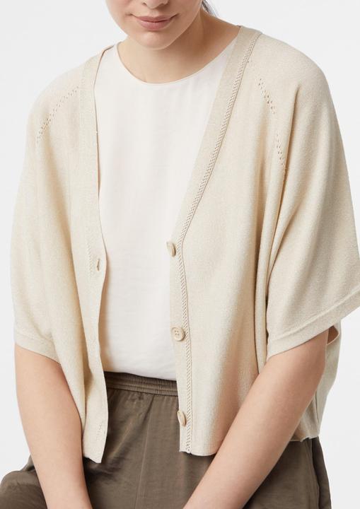 Actual product image Comma Strickjacke Schimmernder Feinstrick-Cardigan mit Fledermausärmeln (L)