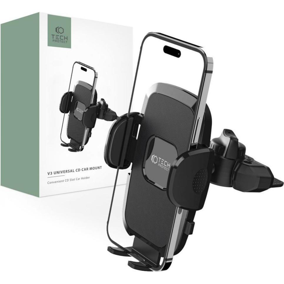 Tech-Protect Protect V3 UNIVERSAL-CD-AUTOHALTERUNG Schwarz, Smartphone Halterung, Schwarz
