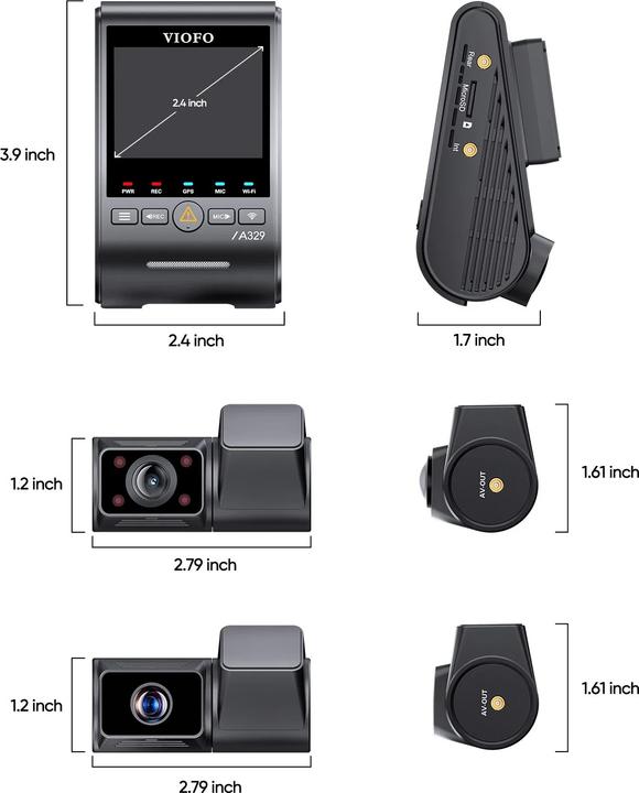 Produktbild Viofo A329TC 3CH (Front + Telephoto + Infrared Interior + GPS + CPL) (GPS-Empfänger, Sprachsteuerung, 4K)