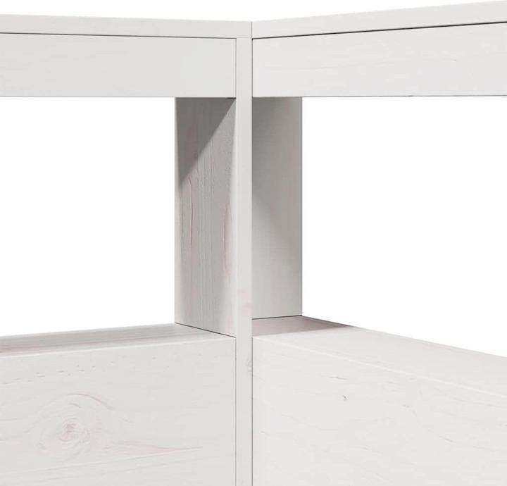 Produktbild vidaXL Massivholzbett mit Regal ohne Matratze Weiss 150x200 cm Kiefer (150 x 200 cm)