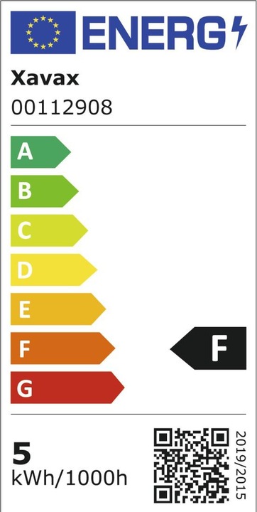 Energie-Label Xavax LED-Lampe (E14, 40 W, 470 lm, 2 x, F)