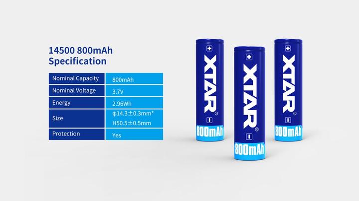 Productafbeelding Xtar 14500 AA (1 Pcs., 14500, 800 mAh)