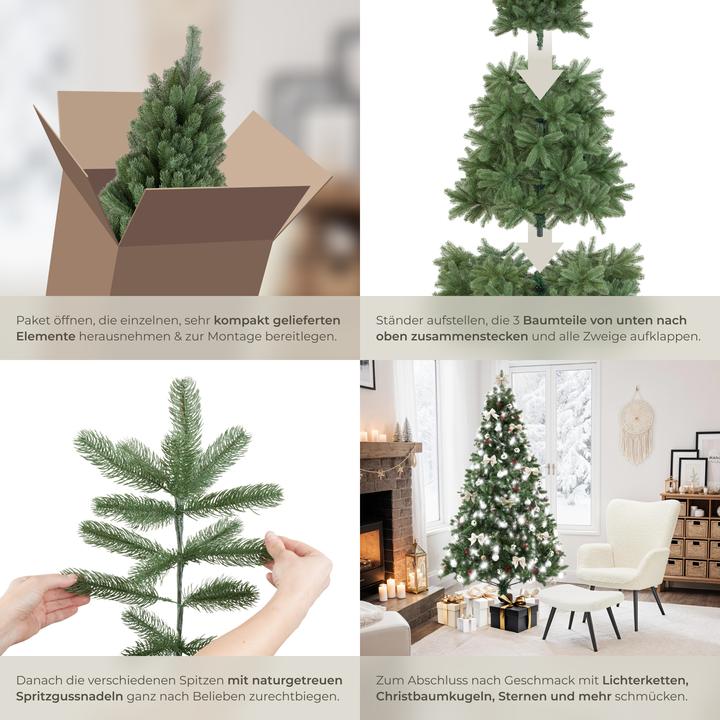 Actual product image tectake Künstlicher Weihnachtsbaum Dancer mit Spritzgussnadeln (210 cm)